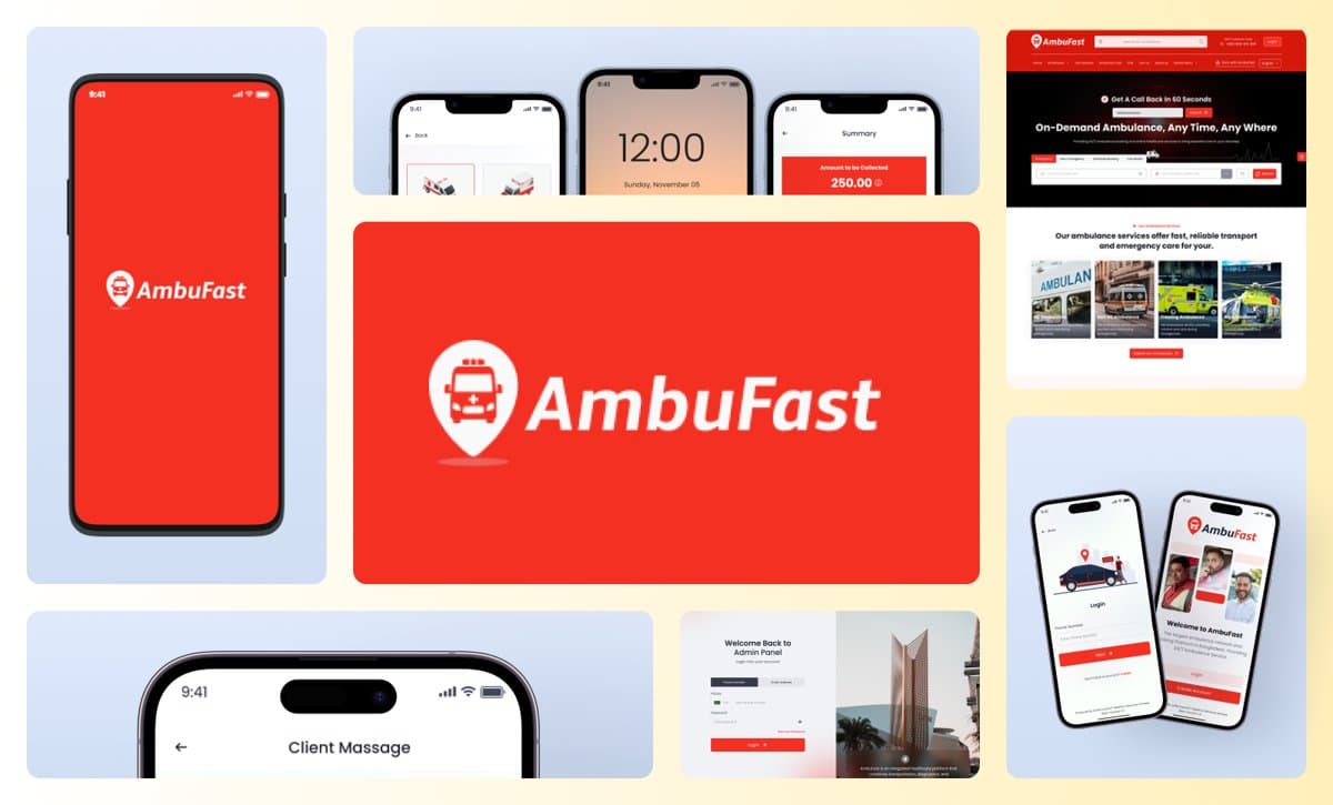 AmbuFast app screens